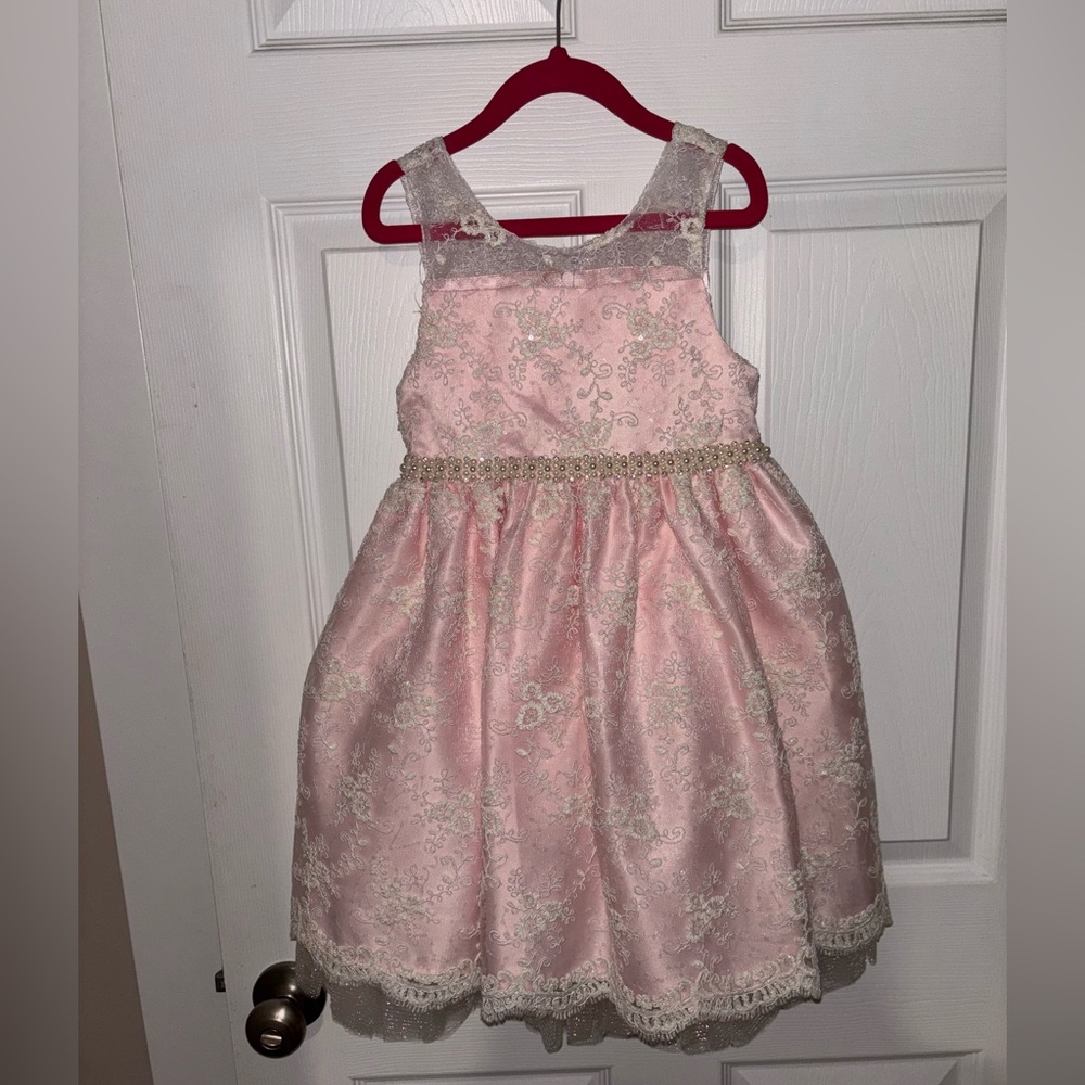 Elegant Pink Lace Kids Dress